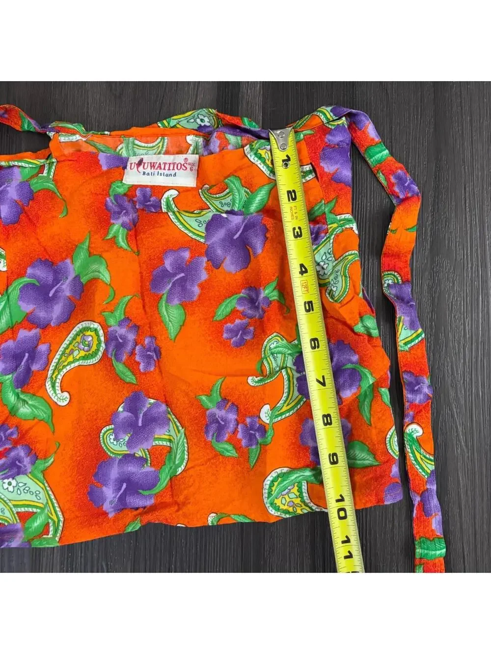 Tropical Floral Paisley Print Beach Cover Up Child Size 6 Orange Sarong